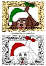 Cute Puppies in Santa Hat Toppers