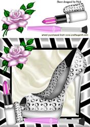 Pretty Pink Rose with Pink/black Ladies Access 8x8