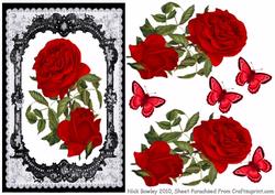 Lovely Roses in Fancy Lace Frame