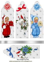 Snow Girls and Mail Box Bookmarks with Bows