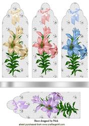 Pretty Lillies with Bows Bookmarks