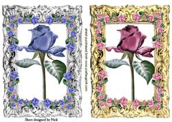 Beautiful Rose Frame Toppers in Gold and Silver