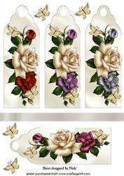Pretty Roses with Butterflies Bookmarks