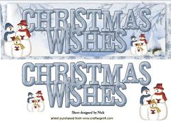 Christmas Wishes Lovely Snow Scene with Snowmen Dl