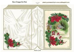 Christmas Vintage Poinsettias Folded Book