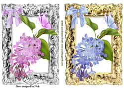 Lilac and Pink Flowers with Butterflies Toppers