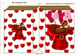 You're All I Think About Love Mouse on Hat Folded Book