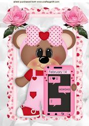 Texting My Darling! I Love U, with Pink Roses A4