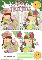 Best Friends at Easter in the Garden