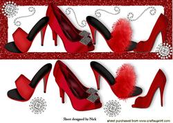 Red Evening Shoes with Diamonte Dl