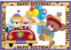 Just Clowning Around with Teddy in a Car A4