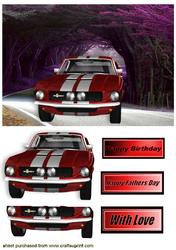 On the Road with Red Sports Car