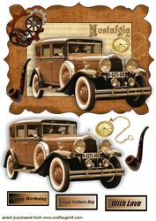 Vintage Car in Steampunk Frame