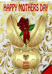 Beautiful Gold Egg with Red Rose for Mothers Day A4
