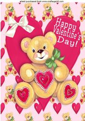 Little Bear with Heart and Bow A4
