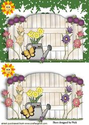In the Sunny Garden with Flowers