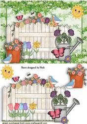 In the Flower Garden with Birds and Butterflies