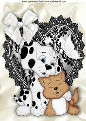 Cute Dalmation & Kitten Now That's What I Call Love! A4