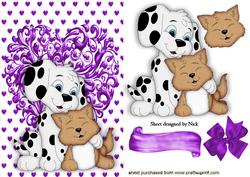 We're So in Love Cute Dalmation and Kitty