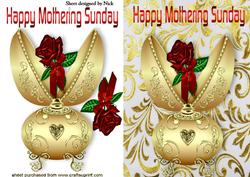 Mothering Sunday with Rose and Gold Egg A5