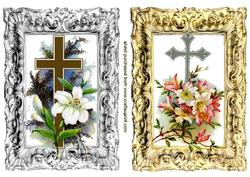 Easter Crosses with Flowers in Silver/gold Frame Toppers