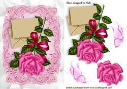 Pink Rose with Letter