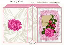 Pink Rose with Letter, Folded Book