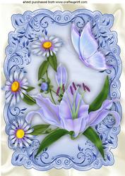 Lilies and Daisies with Butterflies A4