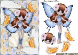 Butterfly Fairy in Flower Frame