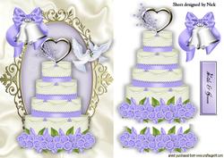 Lilac Wedding Cake with Bells & Doves