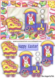 Here Comes the Easter Bunny Train with Lots of Eggs
