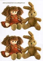 Cute Rag Doll and Bunny