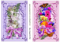 Pretty Floral Bouquets with Bows Toppers