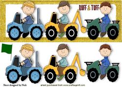 Ruff & Tuff Boys with Diggers & Trucks Dl
