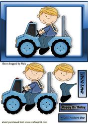 Boys Toys Blue Jeep in Blue Glass Frame