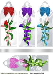 Roses Entwined with Ribbons and Bows Bookmarks