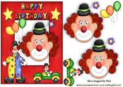 Happy Clowns with Balloons in Frame