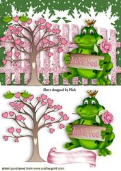 Cute Little Luv U Frog with Heart Tree