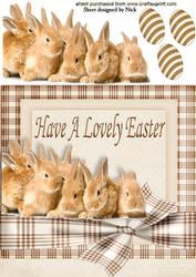 Cute Little Easter Bunnies with Eggs 8x8