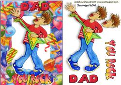 Dad U Rock! in Birthday Balloon Frame