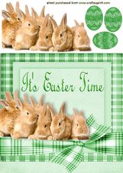 Cuddly Bunnies with Easter Eggs 8x8