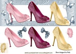 Sparkly Shoes in Butterfly Dl Frame with Bows