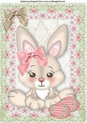 Easter Bunny in Pretty Floral Frame A4