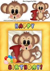 Little Monkeys First Birthday 8x8