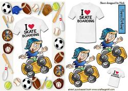 I Love Skate Boarding in Sports Frame