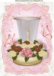 Candle Display with Roses and Butterflies A4