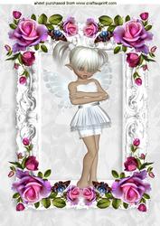 Faerie with Attitude in Rose Frame A4