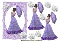 Lovely Lady in Lilac with Matching Lace Frame