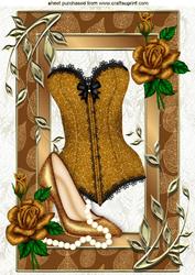 Gorgeous Gold Basque & Shoes with Gold Roses A4