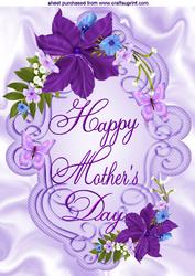 Purple Flowers and Butterflies for Mothers Day A4